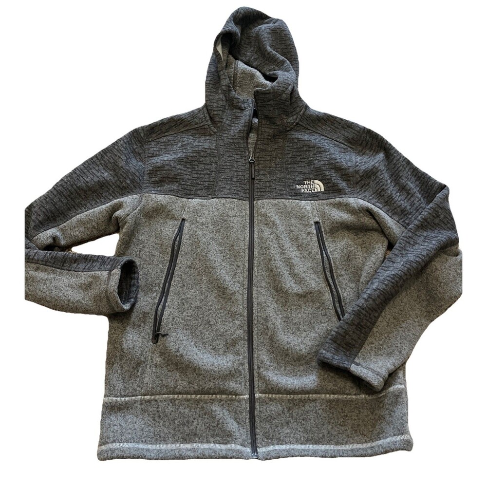 THE NORTH FACE Campshire Fleece Men's Pullover Full Zip Sherpa Lined Grey Large